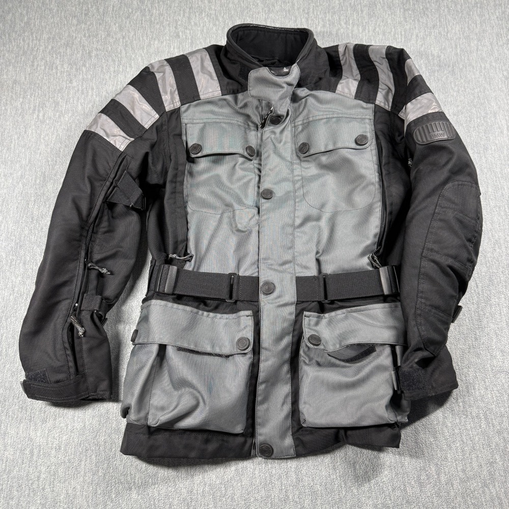 BMW Motorrad Jacket Savanna-2 Mens Size 46 Gray Black Motorcycle Riding Touring